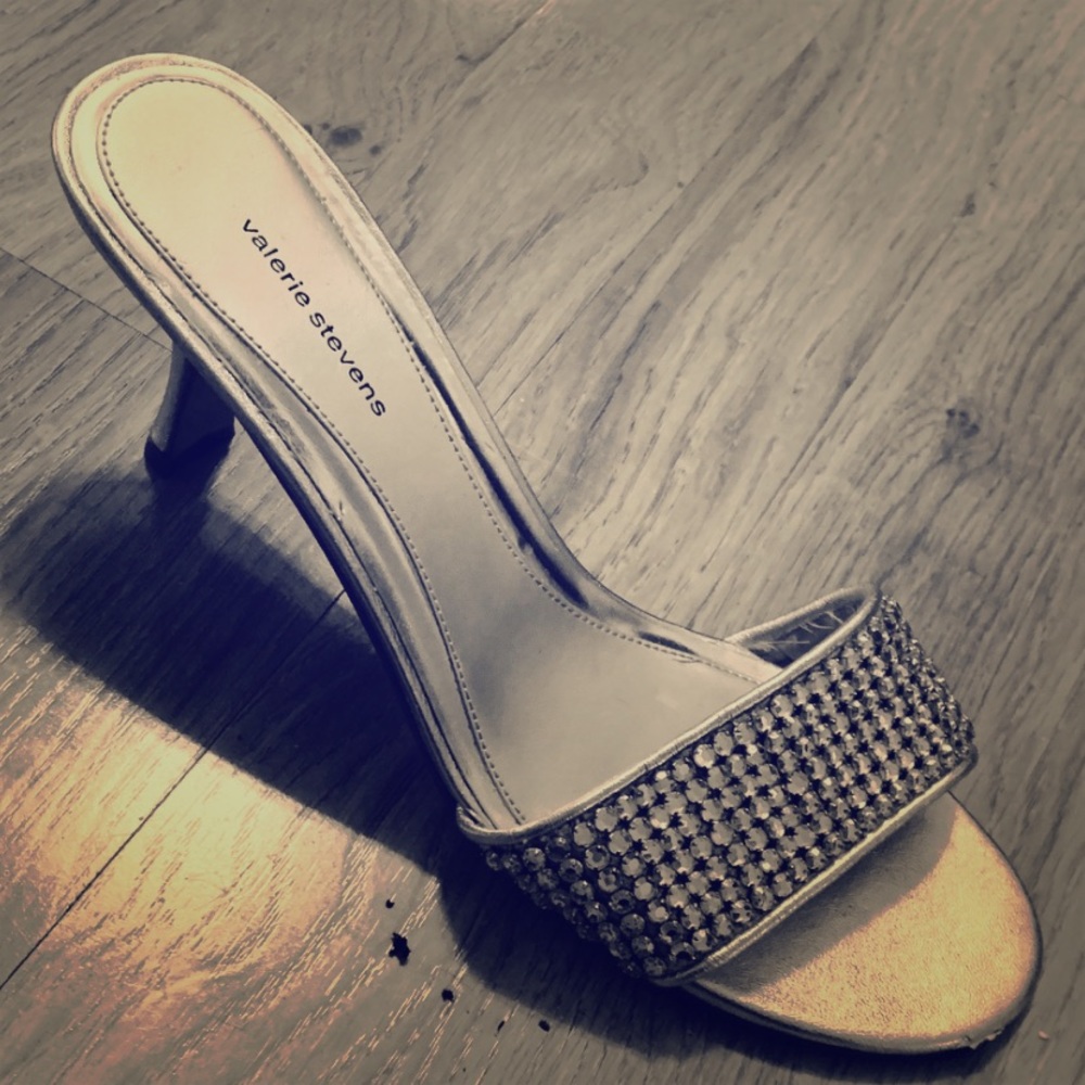 Valerie Stevens “Vegas” bling rhinestone mules